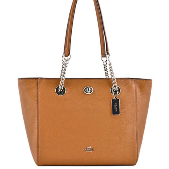 🌸Coach Turnlock Chain Tote Bag🌸 - Picture 1 of 7